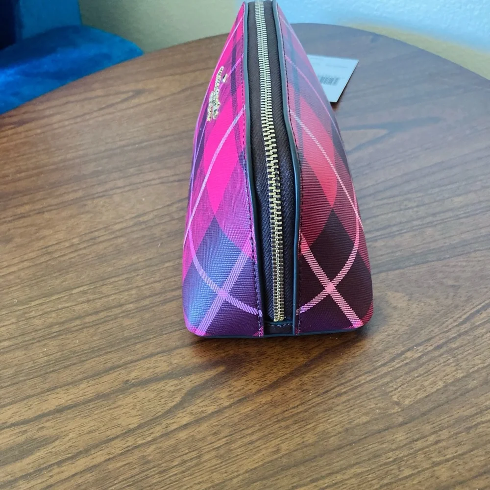 NWT KATE SPADE STACI PLAID SMALL COSMETIC CASE